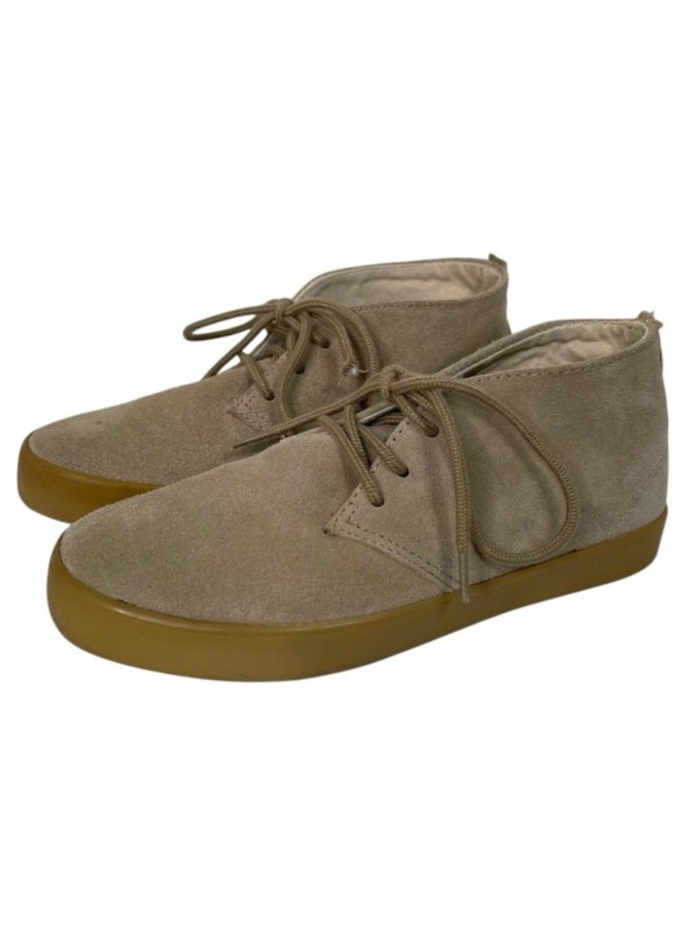 GAP Kids Suede Leather Chukka Boots Lace Up Cream Caramel Khaki Youth Boy Size 2